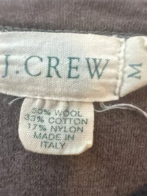 Vintage J.Crew Women M Wool Cotton Henley Sweater Made Italy Gray Academia thumbnail 3