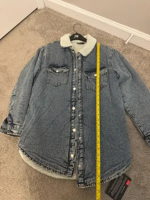 Excuse Denim Jacket Size Small Blue thumbnail 3