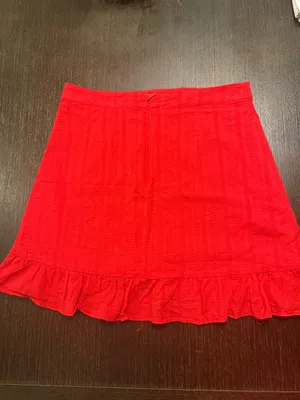 Sadie & Sage Bright Red Ruffle Wrap Mini Skort thumbnail 2