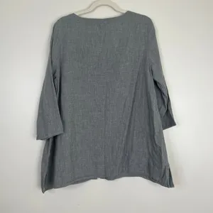 Pure Jill by J Jill 100% Cotton Button Front Side Slit Soft Cozy Blouse Top Sz L thumbnail 10
