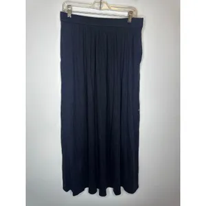 NWT OGL Women’s Large Smoky Navy Midi Skirt A-Line Pull-On Casual Comfort thumbnail 3