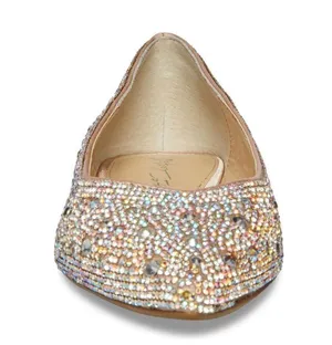 BETSEY JOHNSON Rhinestone Crystal Pavé Pointed Toe Flat, SPARKLE, Size 8.5, NWOT thumbnail 3
