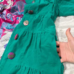 Whimsical vibrant green Judith March coat Measure Like Small Satin lined Boho thumbnail 12