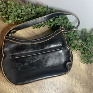 Black Leather Look Handbag Purse thumbnail 1