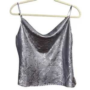 WAYF Satin‎ Shimmery Snake Print Cowl Neck Cami in Silvery Purple Sz S thumbnail 2