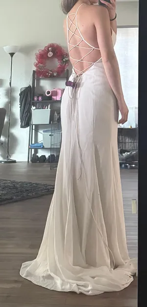 Willowby by Watters 59310 Knox Wedding Dress Ivory Halter Strappy Back size 6 thumbnail 5