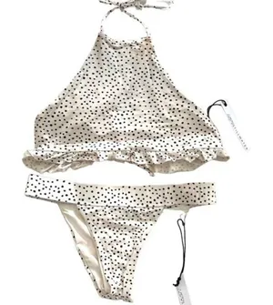 STILLWATER‎ Halter Style Bikini NWT Sz 2 White thumbnail 1