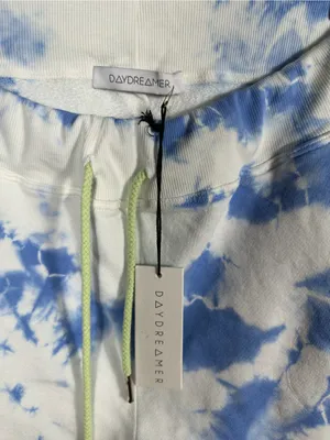 Daydreamer Sunny People Tie Dye Sweat Shorts Periwinkle Cloud NWT Small Made USA thumbnail 5