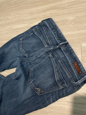 Express Dark Wash Skinny Jeans with Light Distressing thumbnail 3