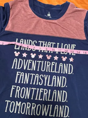 Disney Parks Navy Pink 'Lands That I Love' Short Sleeve Graphic Tee medium thumbnail 6