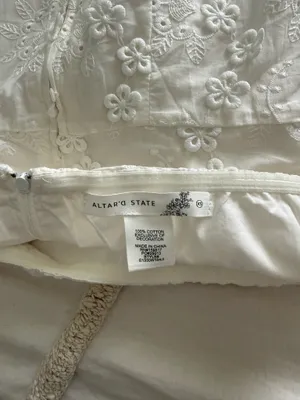 Altar'd State white cotton strapless mini dress thumbnail 3