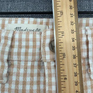 Madewell Slim Emmett Wide-Leg Crop Pants 26 Tan White Gingham Check Cottagecore thumbnail 11