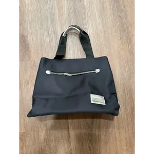 Versace Parfums Black Nylon Tote Bag Silver Hardware Shoulder Bag‎ Handbag thumbnail 2