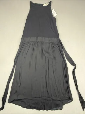 LOFT Black Sleeveless Drop Waist Midi Dress NWT 8 thumbnail 2