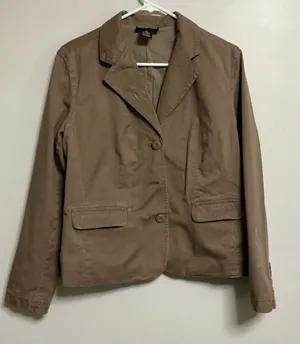 Style & Co. Brown Cotton Blend Twill Blazer Jacket Size S thumbnail 1