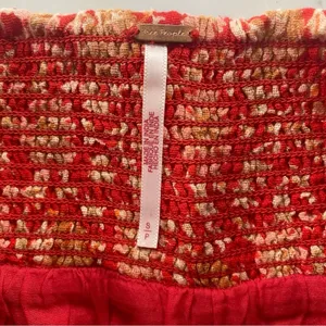 Free People Say It's So Cotton Ruffle Shorts Red Floral Combo Boho Size Small thumbnail 9