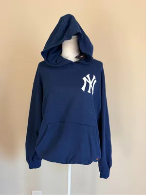 NEW YORK YANKEES x AVIATOR NATION 2026 RELAXED PULLOVER HOODIE NAVY SIZE MED NWT thumbnail 9