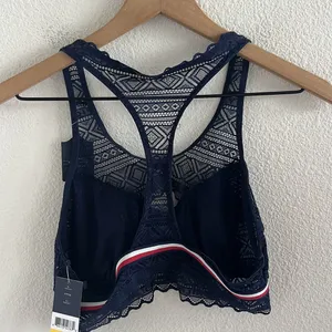 NWT Tommy Hilfiger Lace High Neck Bralette Classic Print Medium thumbnail 2