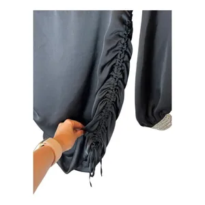 Ramy Brook Dress Women 00 Black Satin Rhinestone Embellished Foxy Mini‎ Cocktail thumbnail 7