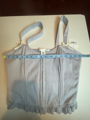 Altar'd State Cotton Corset Top XL Grey Dawn Lace Trim Coquette Balletcore NWT thumbnail 6