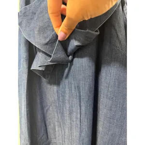 Banana Republic Blue Denim Halter Dress Ruffle Bow Shift Pockets Sleeveless thumbnail 10