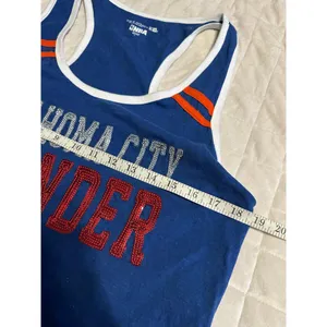 5th & Ocean Oklahoma City OKC Thunder Sequin Tank Top Size Large Blue Red NBA Basketball thumbnail 5