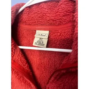 LL Bean Womens Hi-Pile Fleece Quarter‎ Zip Pullover Pink Med OGLT9 thumbnail 2