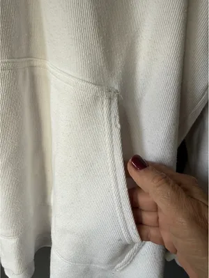 Aerie White Half-Zip Pullover Sweatshirt XS thumbnail 6