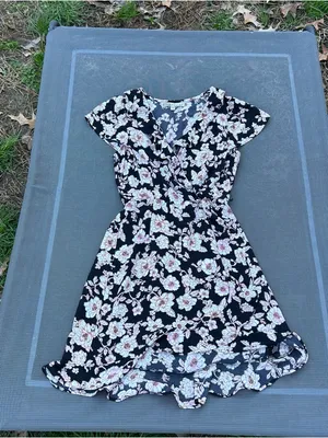 Black & pink floral dress gypsies &‎ moondust size medium spring summer whimsy thumbnail 2