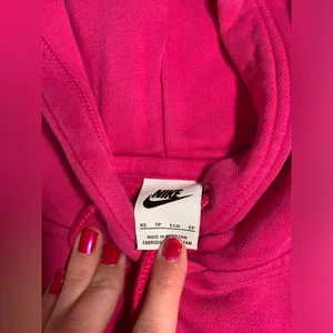 Nike center swoosh hot Pink Hoodie Sweatshirt XS thumbnail 3