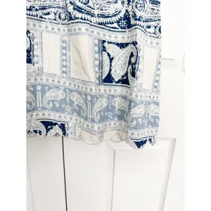 Wrangler Retro Paisley Bandana Print Scallop Hem Mini Dress Blue White thumbnail 4