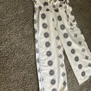 Dress Nado Embroidered Linen-Blend Wide-Leg Jumpsuit Sz M thumbnail 7