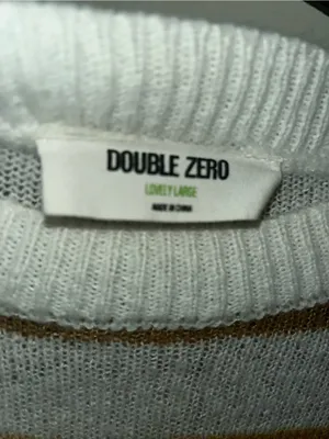 Double Zero Oversize Striped Crewneck Sweater Ivory, Mustard & Forest thumbnail 5