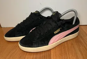 Puma Suede Shoes Womens Size 7.5 Black Pink Low Top Casual Sneakers 369725-11 thumbnail 1