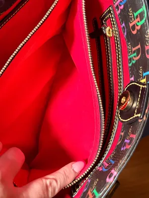 Dooney Bourke Db75 It Zip Top Black Multi Coated Canvas Tote thumbnail 8