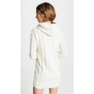 BB Dakota Alaska‎ Womens L Cable Knit Cowl Neck Sweater Dress Ivory Cream thumbnail 4