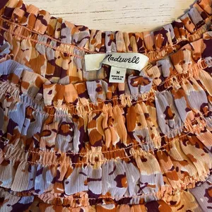 Madewell Smocked Mockneck Top in Floral Breeze Size Medium thumbnail 7