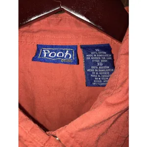 Vintage Disney Winnie the Pooh Shirt Womens XLarge Red Pearl Snap Button‎ up thumbnail 2