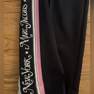Marc Jacobs "The Track Pant" Retro Black pink white Web Logo Stripe size 10 thumbnail 7