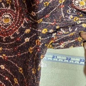 Lucky Brand Womens Paisley Sheer Split Neck Long Sleeve Blouse Multicolor Medium thumbnail 9