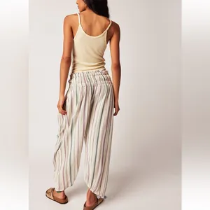 Lust Over Yarn Dyed Pants free people sundrenched stripe casual barrel fall $108 thumbnail 2