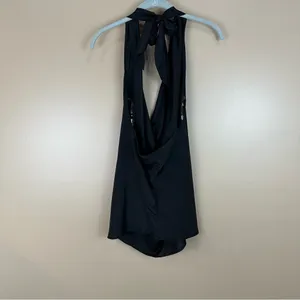 Dress Forum Los Angeles California Black Slinky Halter Blouse Small New thumbnail 3