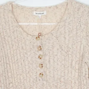 NWT Heartloom Womens Lilah Henley‎ Pullover Sweater in Oat Size L Minimalist thumbnail 4