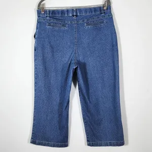 Erika Vintage Cropped Wide Leg Capri Jeans Size 12 Vintage Mom Jeans thumbnail 4