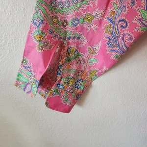 Lauren Ralph Lauren Cotton Pink Paisley Button-Down Blouse Barbie Core XL thumbnail 6