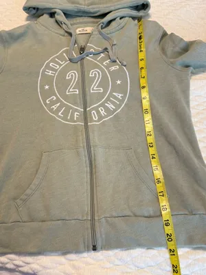 Y2K Hollister Zip Up Hoodie Sweatshirt Size Small Olive Sage Green Soft Comfy thumbnail 6