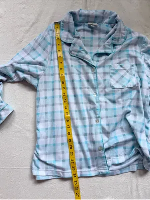 Kim Rogers Blue Plaid Two-Piece Flannel Pajama Set thumbnail 8