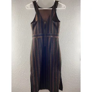 Anthropologie Maeve Meridian Midi Striped Quilted Brown Black Dress NWT thumbnail 12