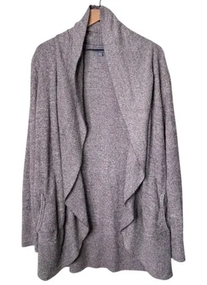 Barefoot Dreams CozyChic Lite Circle Cardi Cardigan Sweater Grey Large/XL thumbnail 1