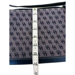 Dooney &‎ Bourke Slim Zip Top Shoulder Bag Lightweight Vintage Dark Blue thumbnail 5